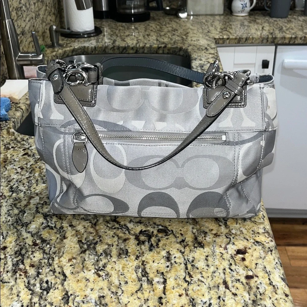 EUC Authentic Y2K Coach Penelope Optic Gray Signature Handbag